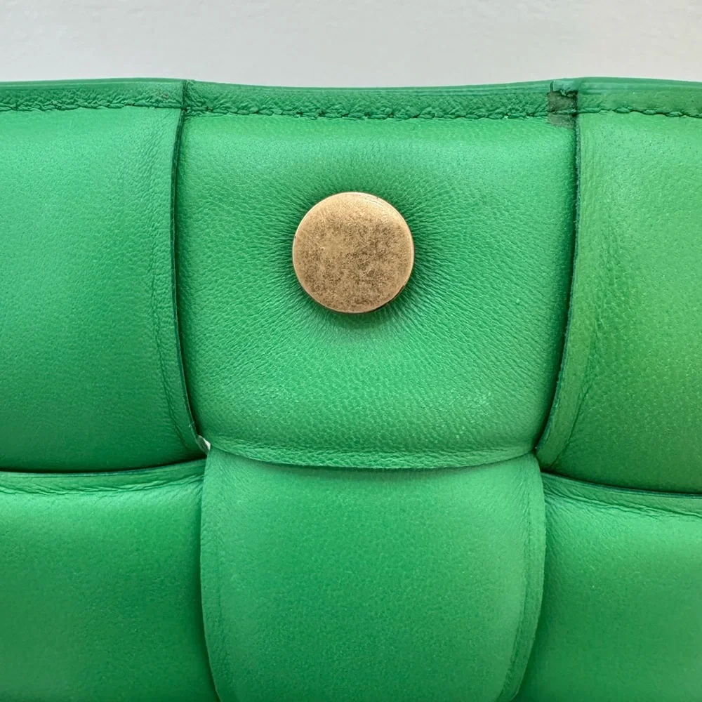 Bottega Veneta Borba Intreccio Napa: Grass green/ gold - Picture 6 of 13